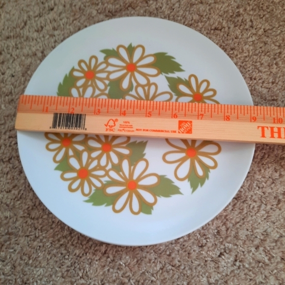 Vintage MCM Texas Ware 9" melamine 70s floral pattern dinner plates 4 pieces - Picture 7 of 10
